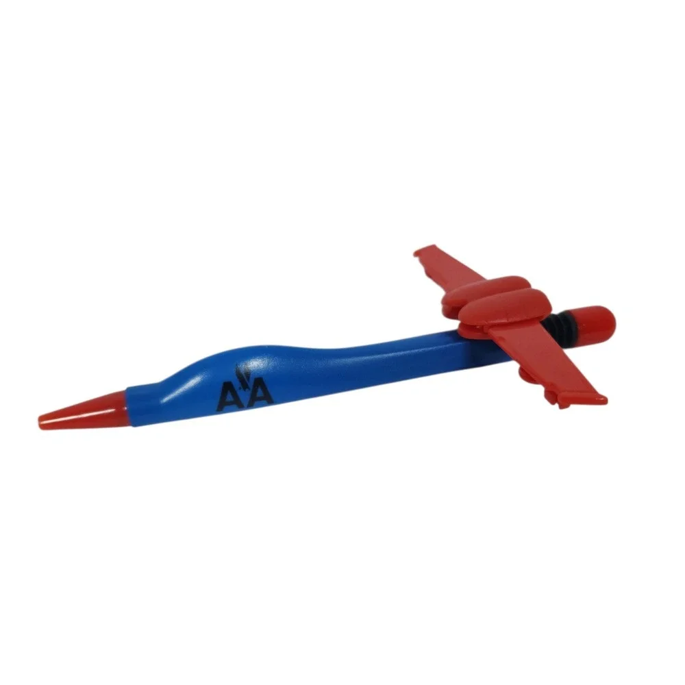 Vintage Rare American Airlines‎ Pen Fun Blue Airplane Red Wings Collectible